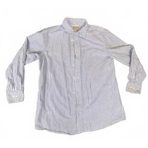 Sonoma Life + Style Oxford Blue and White Striped Button-Up Shirt, Large
